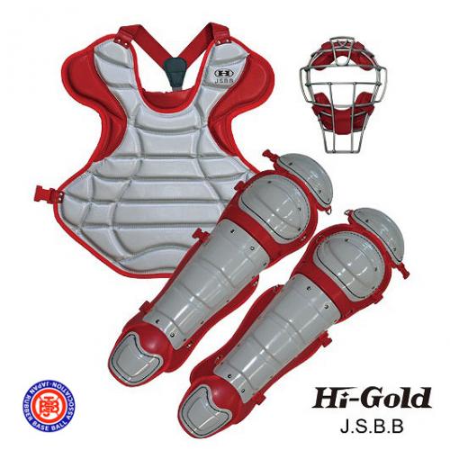 J.S.B.B公認　HPL16N　ハイゴールド　キャッチャー防具セット　GY×RED