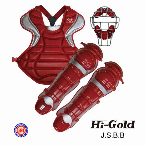 J.S.B.B公認　HPL16N　ハイゴールド　キャッチャー防具セット　RED×SV